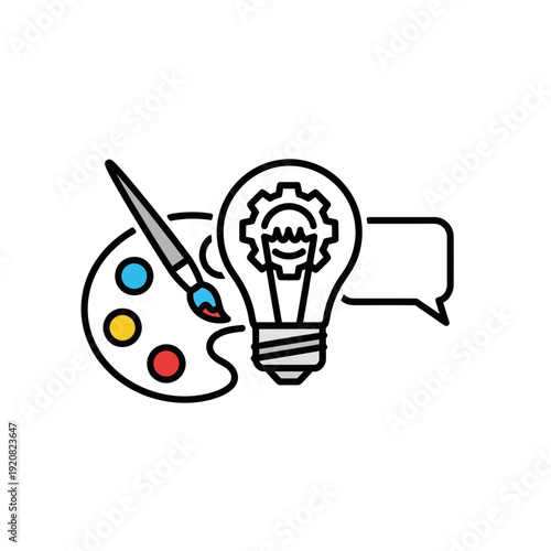 Creative Idea Generation and Innovative Thinking Concept Illustration