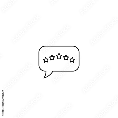 Customer Feedback Symbol with Star Rating Inside Speech Bubble for Reviews and Ratings