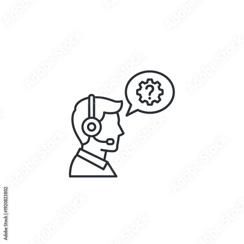 Customer Service Representative Using Headset for Support and Communication