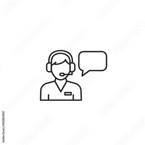 Customer Service Representative with Headset Engaged in Communication
