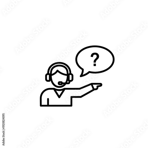 Customer Support Agent Wearing Headset Offering Assistance in Call Center