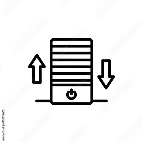 Data Server Icon Representing Upload and Download Process