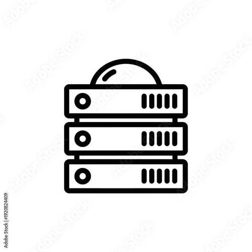 Data Server Icon Representing Cloud Storage and Technology Infrastructure