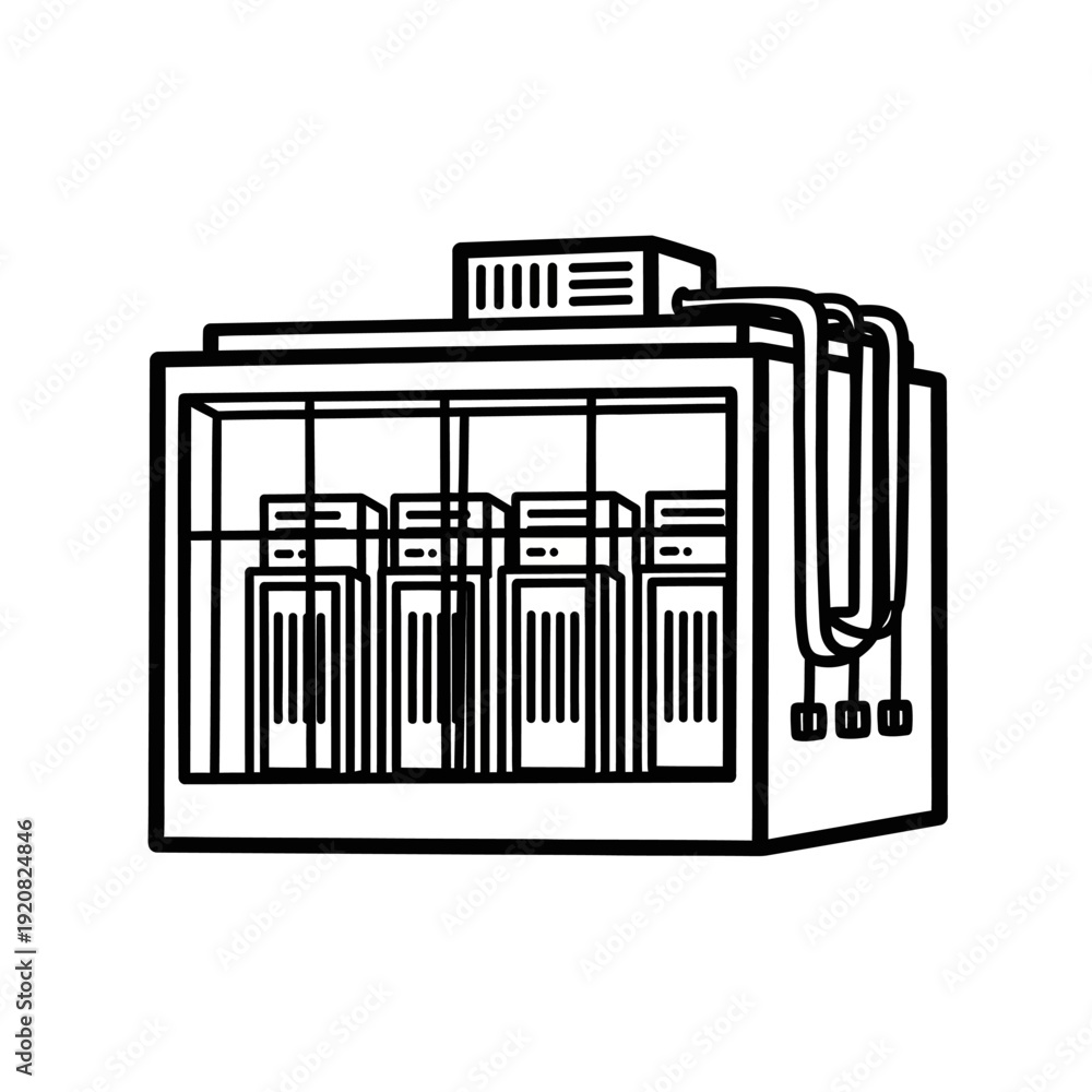 Obraz premium Detailed Line Drawing of a Commercial Coffee Roasting Machine for Industry Use