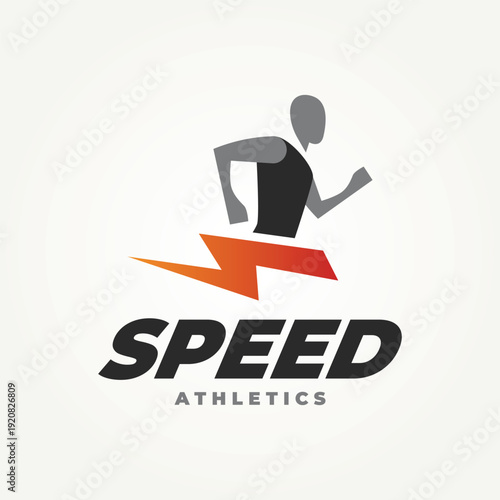 speed athletic run line art icon logo vector illustration design. energy, supplement, power logo concept