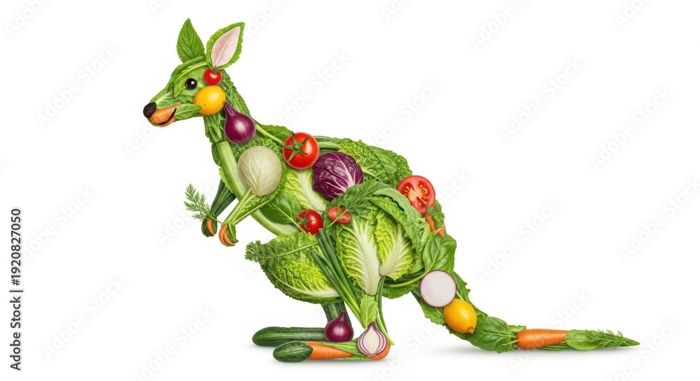 Fototapeta premium Vegetable Kangaroo: Healthy Eating Concept