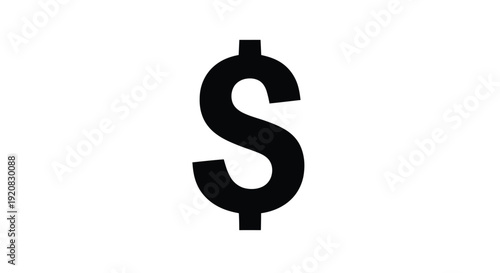 Simple black dollar sign illustration with a striking silhouette
