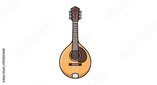 Mandolin Vector Illustration, Musical Instrument Graphic, Music Design for Posters