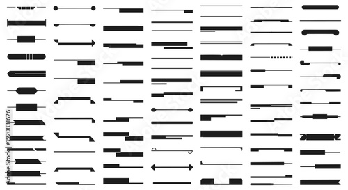 A collection of diverse vector graphic elements and ornamental dividers for design projects, perfect for adding decorative borders and accents to enhance visual appeal and structure