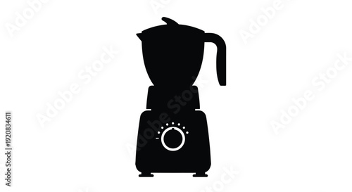 Minimalist black silhouette of a kitchen blender appliance