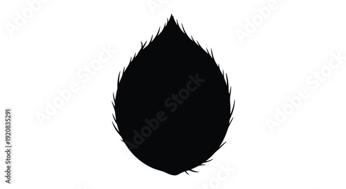 Abstract black shape resembling a feather striking silhouette