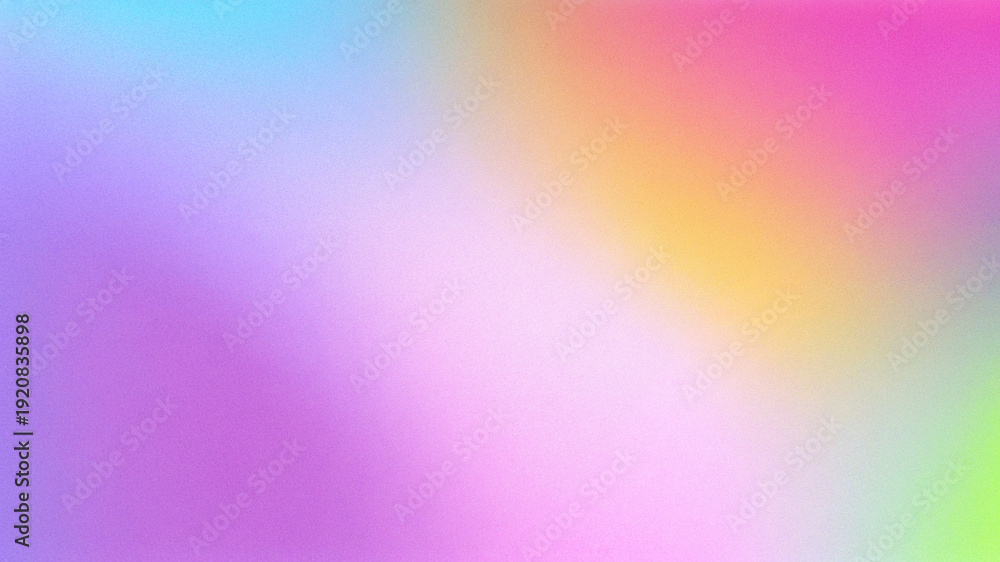 Fototapeta premium Dreamy soft pastel gradient background with smooth flowing transitions and elegant light diffusion. Minimal abstract texture in gentle pink, lavender, peach, mint, blue hues. Perfect for serene 