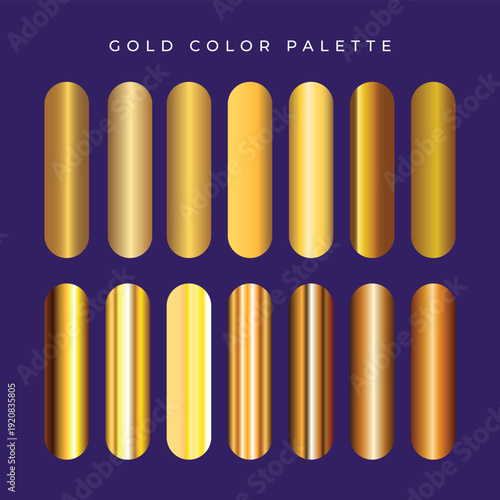 Premium Gold Gradient Bar Collection on Deep Violet Background