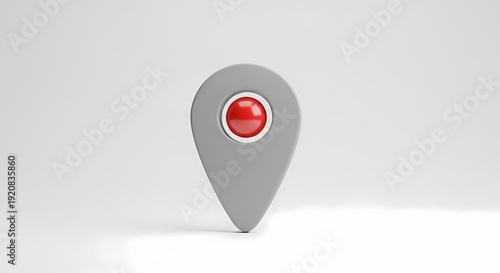 Gray map pin with red center on white Free Download Gray map pin with red center on white - GFXLoad