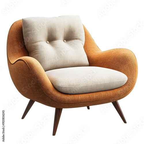 Cozy Retro Chair Isolated on white background