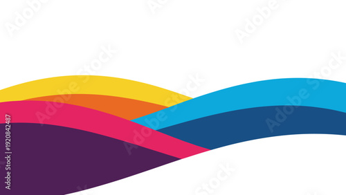 Modern Abstract Wavy Layers with Vibrant Colors Background