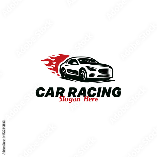 Car Racing Logo Design, Creative Logo Vector