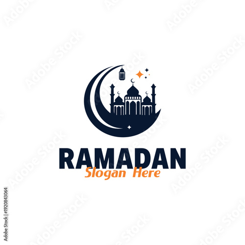 Ramadan Moon Lantern Mosque Vector