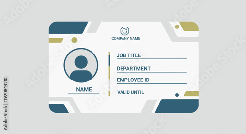 Corporate ID Card Template with Placeholder Fields