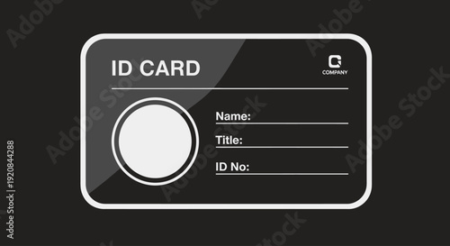 Black ID Card Template Design