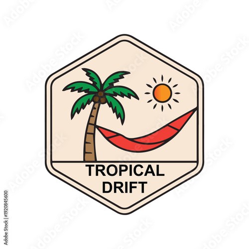 Minimalist Travel Badge Collection Line Art Landscape and Tropical Adventure Icons.