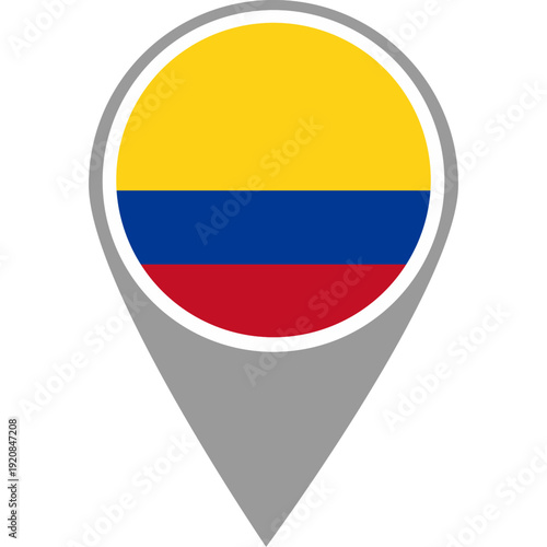 Free Download Colombia flag location pin, Colombia flag on location pin, Colombia map pointer in high quality - GFXLoad