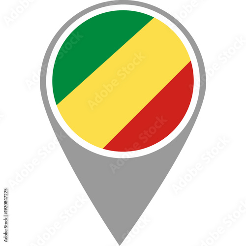 Free Download Republic of the Congo flag location pin, Republic of the Congo flag on location pin, Republic of the Congo map pointer in high quality - GFXLoad