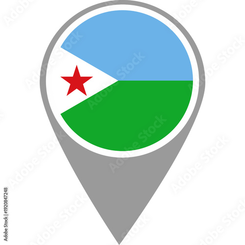 Free Download Djibouti flag location pin, Djibouti flag on location pin, Djibouti map pointer in high quality - GFXLoad