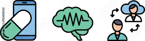 Digital health care services and mental wellness support through technological integration and data sharing