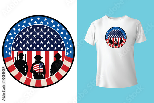 American veteran defender of freedom t-shirt design