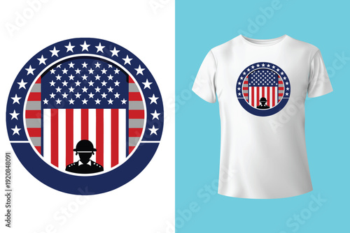 American veteran defender of freedom t-shirt design