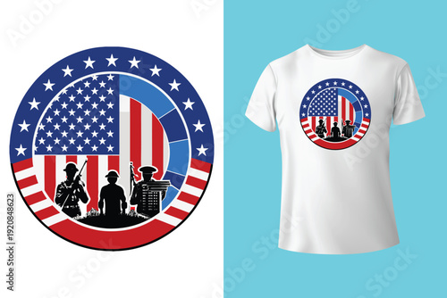 American veteran defender of freedom t-shirt design
