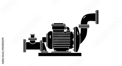 Fuel tanker truck silhouette with hose for refueling.