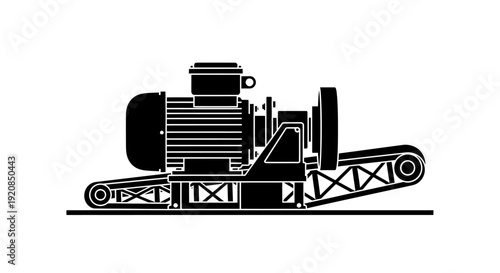 Fuel tanker truck silhouette with hose for refueling.