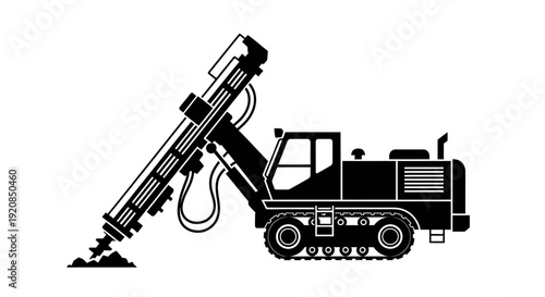 Fuel tanker truck silhouette with hose for refueling.