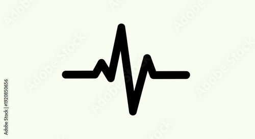 A simple, clean graphic representation of a heart rate monitor waveform, symbolizing health and vital signs