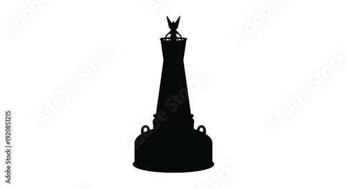 A stark black rook chess piece stands prominently a bold silhouette