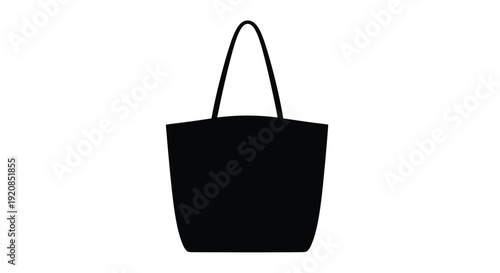 A minimalist black tote bag illustration simple design silhouette