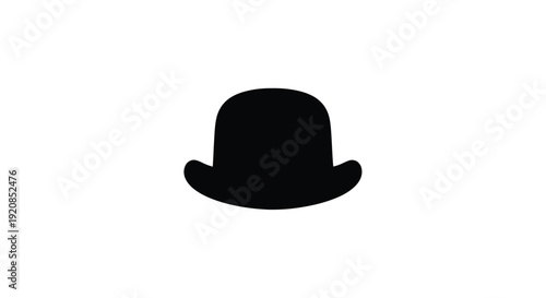 A simple black silhouette of a classic top hat silhouette