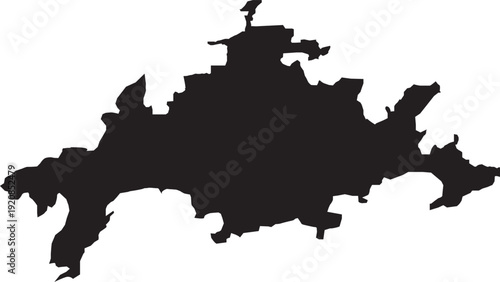 Ilha Grande Island Isolated Map Shape Solid Silhouette in Brazil South America Editable Vector
