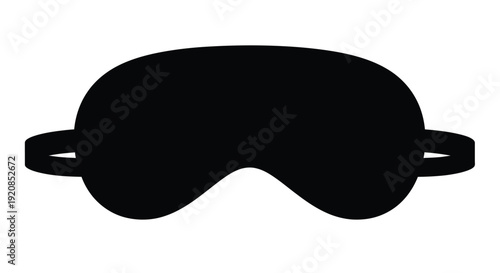 Black sleep mask illustration with distinct bold shape silhouette