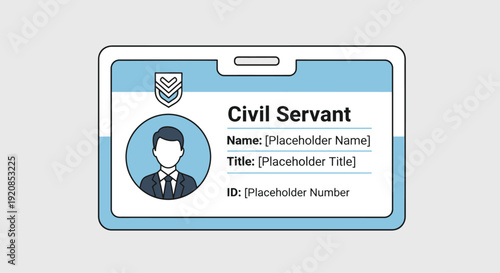 Civil Servant ID Card Template Illustration