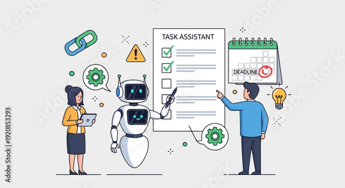 Robot assisting humans with task management and productivity in a modern office environment from a frontal viewpoint