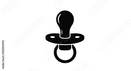 A simple black silhouette of a baby pacifier minimalist style silhouette