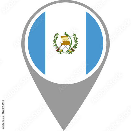 Guatemala flag location pin, Guatemala flag on location pin, Guatemala map pointer in high quality