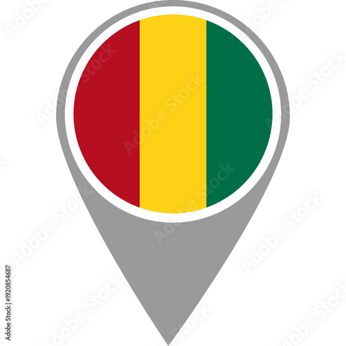 Free Download Guinea flag location pin, Guinea flag on location pin, Guinea map pointer in high quality - GFXLoad