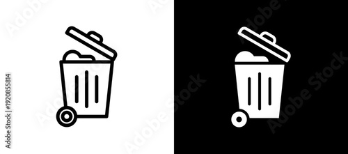 Garbage whiteblack icon