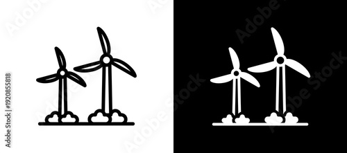 Windmills whiteblack icon