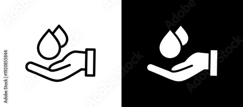 Save Water whiteblack icon