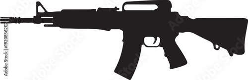 Tactical assault rifle side view